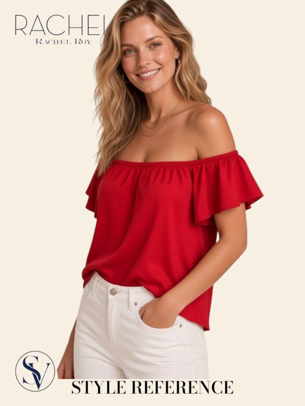 NWT Rachel Rachel Roy Cherry Pop Red Cold-Shoulder Blouse Top Size 0X